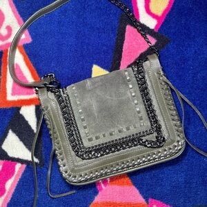 Zara Gray Shoulder Bag with Chain Detail
